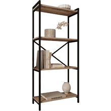 Стеллаж ALLERD RION, черный муар, 675х300х1500, австралийское дерево