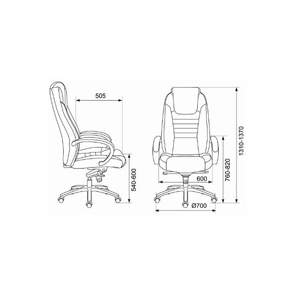Кресло для руководителя Бюрократ "T-9923SL", кожа, металл, черный - 6