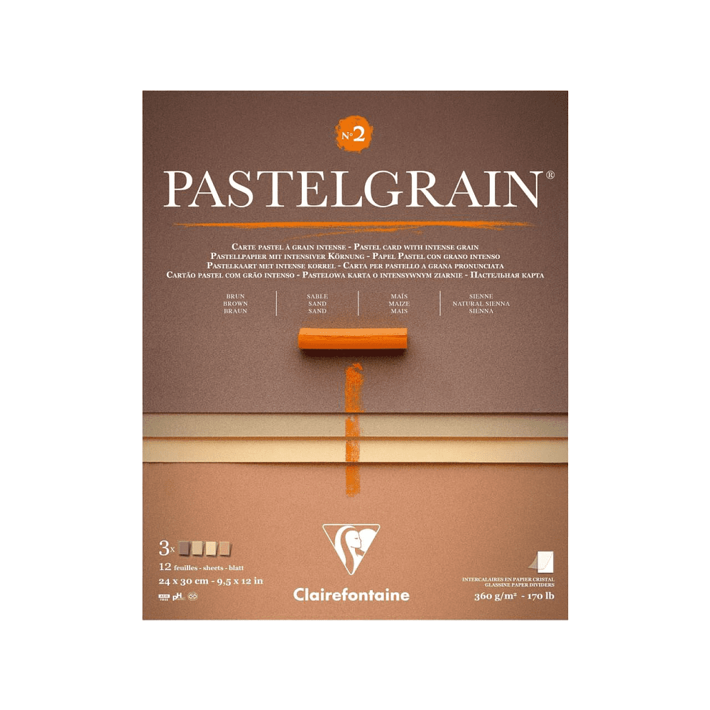 Блок бумаги для пастели "PastelGrain" 4 оттенка, 24х30см, 360 г, 12 листов, №2