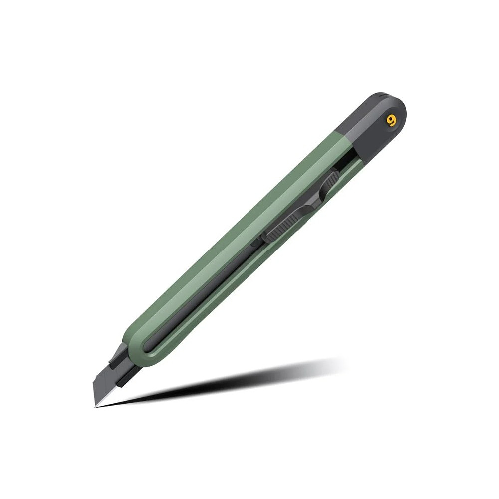 Нож строительный Deli HS EHT4009L, 9 мм, Soft Touch, зеленый