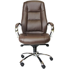 Кресло для руководителя "Kron", экокожа, металл, коричневый