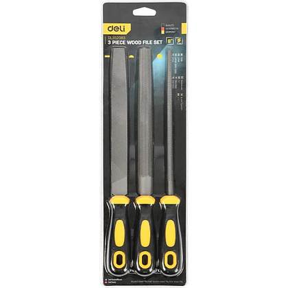 Набор напильников Deli YS EDL352083, 3 шт, 200 мм, черный, желтый - 6