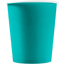 Стакан картонный 250 мл, 1сл., 50шт/упак, бирюзовый