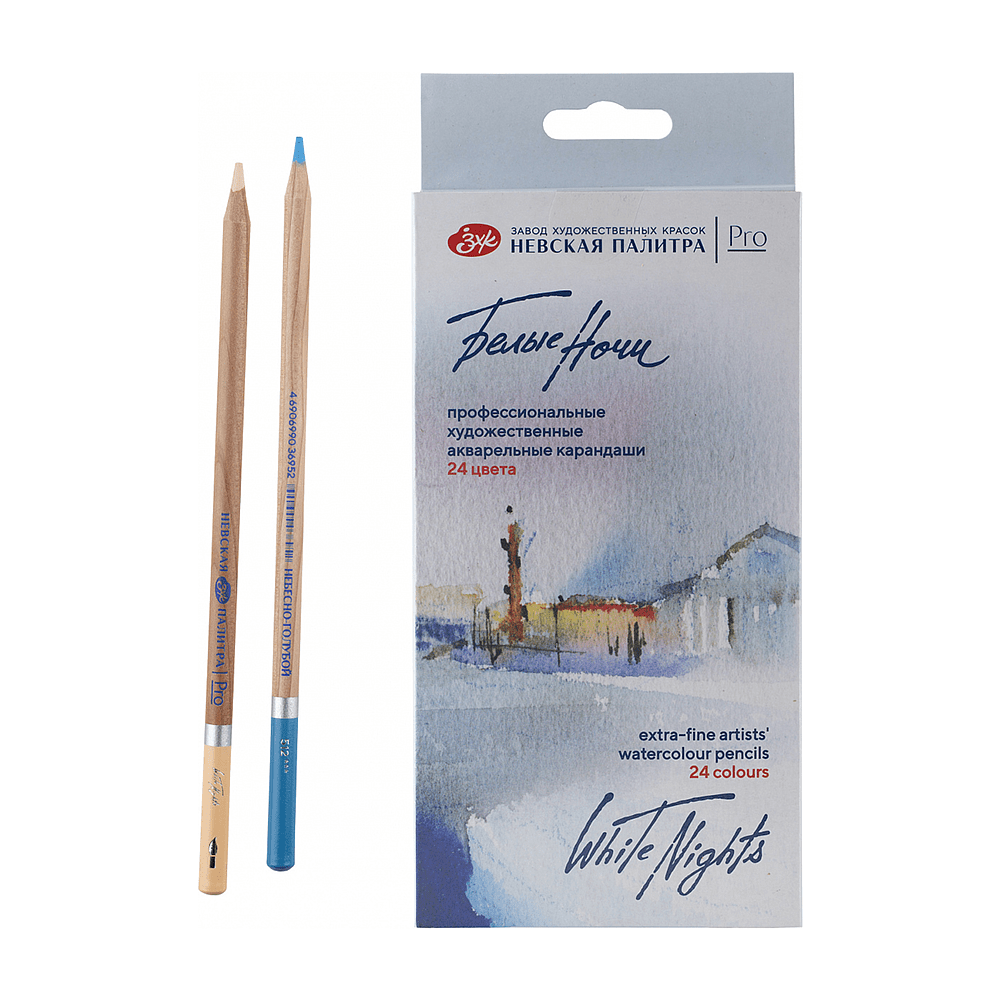 Карандаш акварельный "Белые ночи", набор 24 цветов, картонная коробка - 2