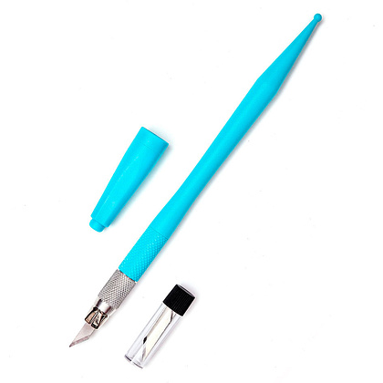 Нож для макетирования "Малевичъ", 8 сменных лезвий, бирюзовый