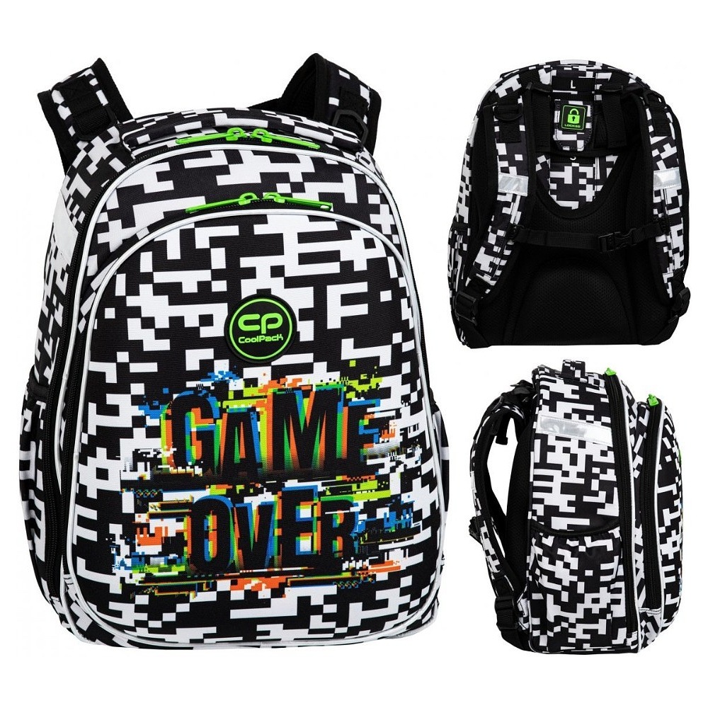 Рюкзак школьный CoolPack "Game over", M, черный, белый - 2