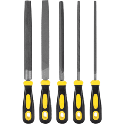 Набор напильников Deli "EDL352085", 5 шт, 310 мм, черный, желтый