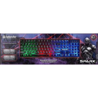 Клавиатура Defender "Spark GK-300L RU", радужная подсветка, черная   - 2