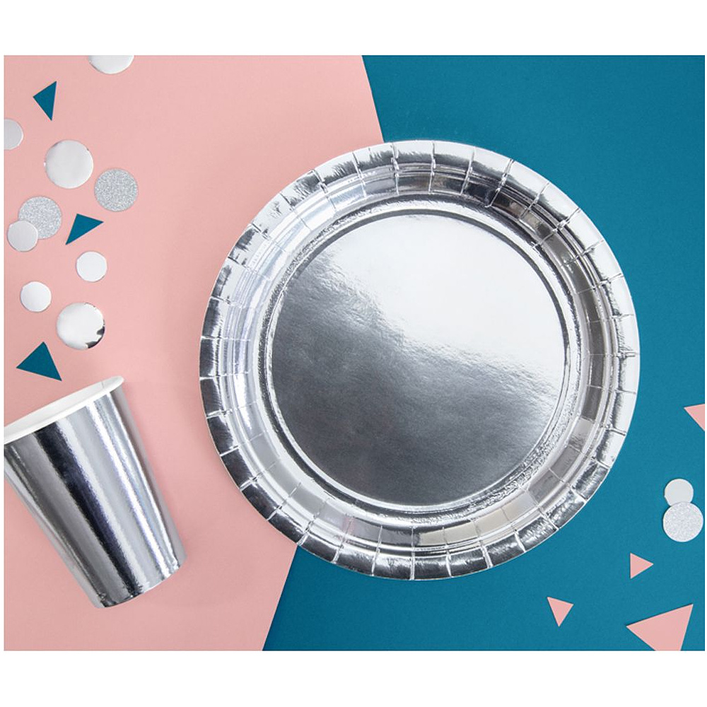 Стакан бумажный "KPP35-018", 6 шт, 220 мл, серебристый - 4