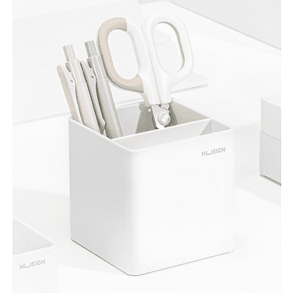 Подставка для ручек "Nusign", пластик, 2 деления, белый - 3