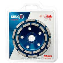 Чашка алмазная по бетону Krugo Master, 125x22.23 мм, двухрядная