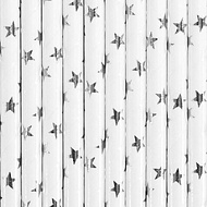 Трубочки бумажные, 19.5 см, 10 шт, серебристый