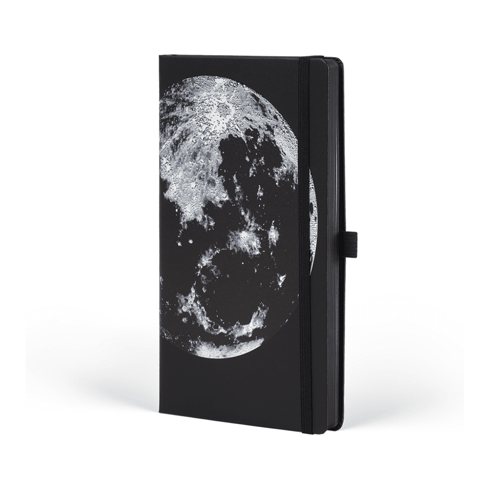 Блокнот "Cosmic moon", А5, 96 листов, линейка, на резинке, черный
