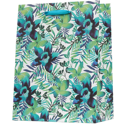 Пакет бумажный подарочный "Цветы", 32.4x13.7x26.4 см, ассорти