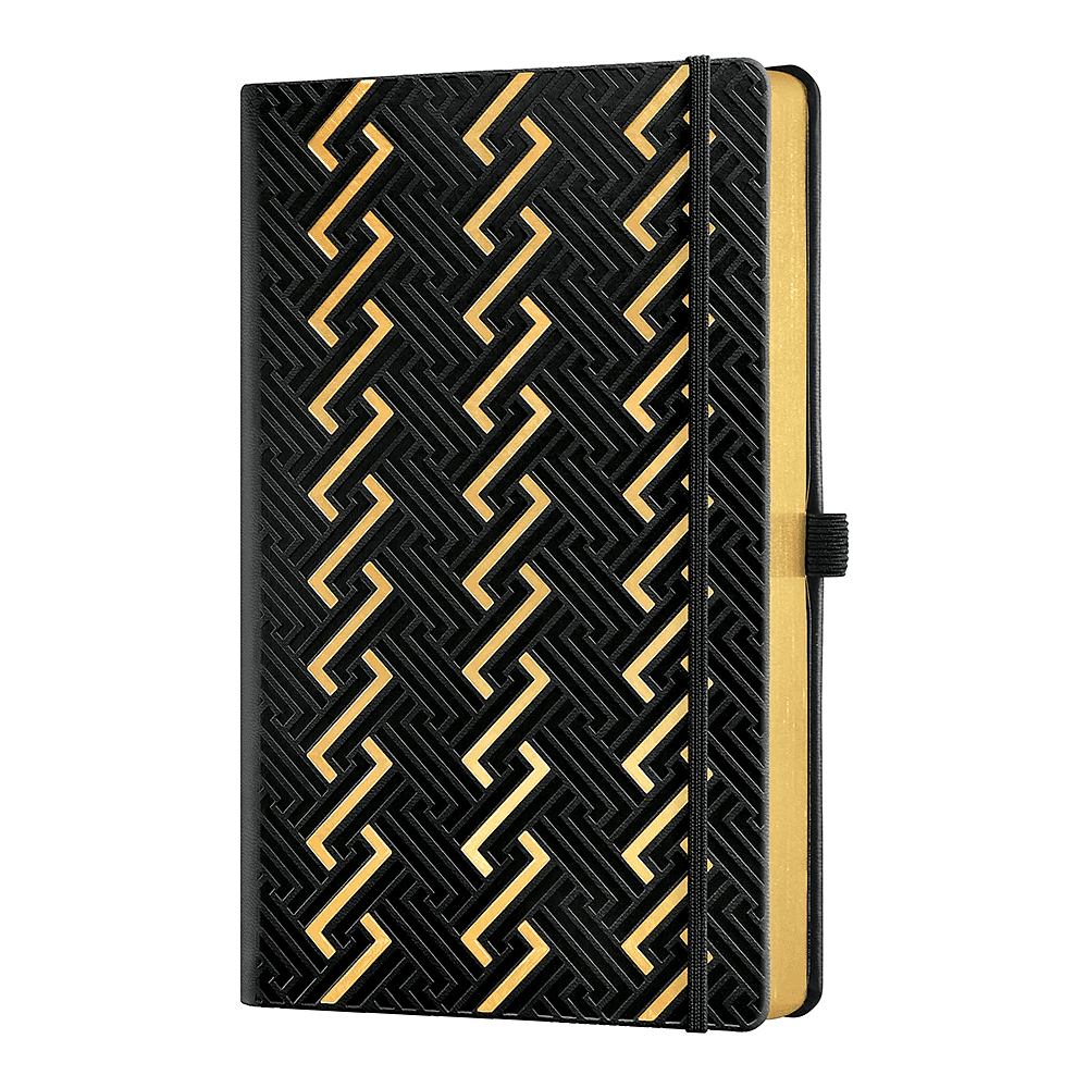 Блокнот Castelli Milano "Roman Gold", А5, 96 листов, линейка, черный, золотой - 2