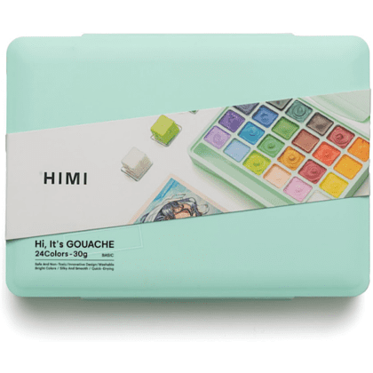 Краски гуашевые "Himi Jelly Cup. New vision", 24 цвета, кювета, зелёный футляр - 5