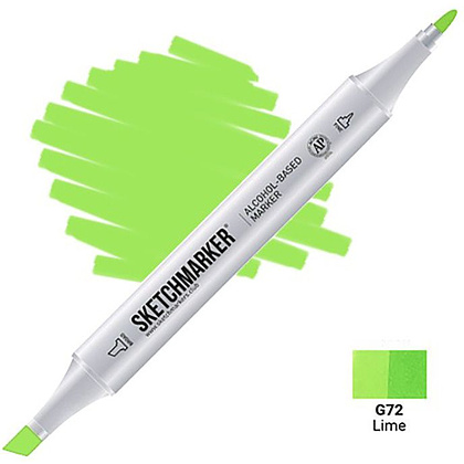 Маркер перманентный двусторонний "Sketchmarker", G72 зеленый лайм