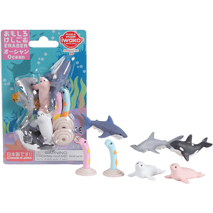 Набор ластиков "IWAKO Ocean", блистер