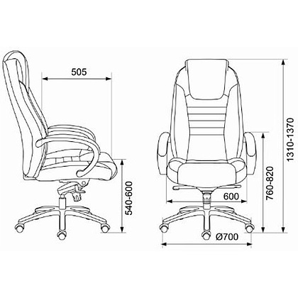 Кресло для руководителя Бюрократ "T-9923SL", кожа, металл, черный - 6
