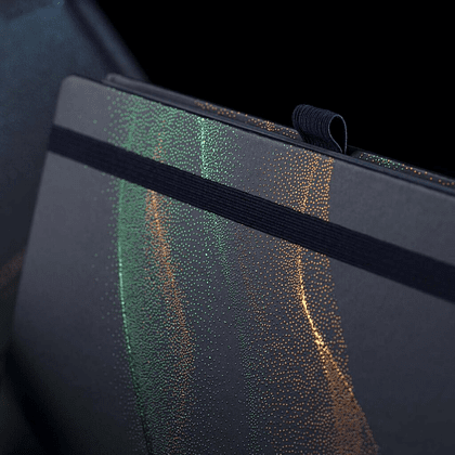 Блокнот "Aurora green bronze", А5, 96 листов, линейка, на резинке, синий - 5