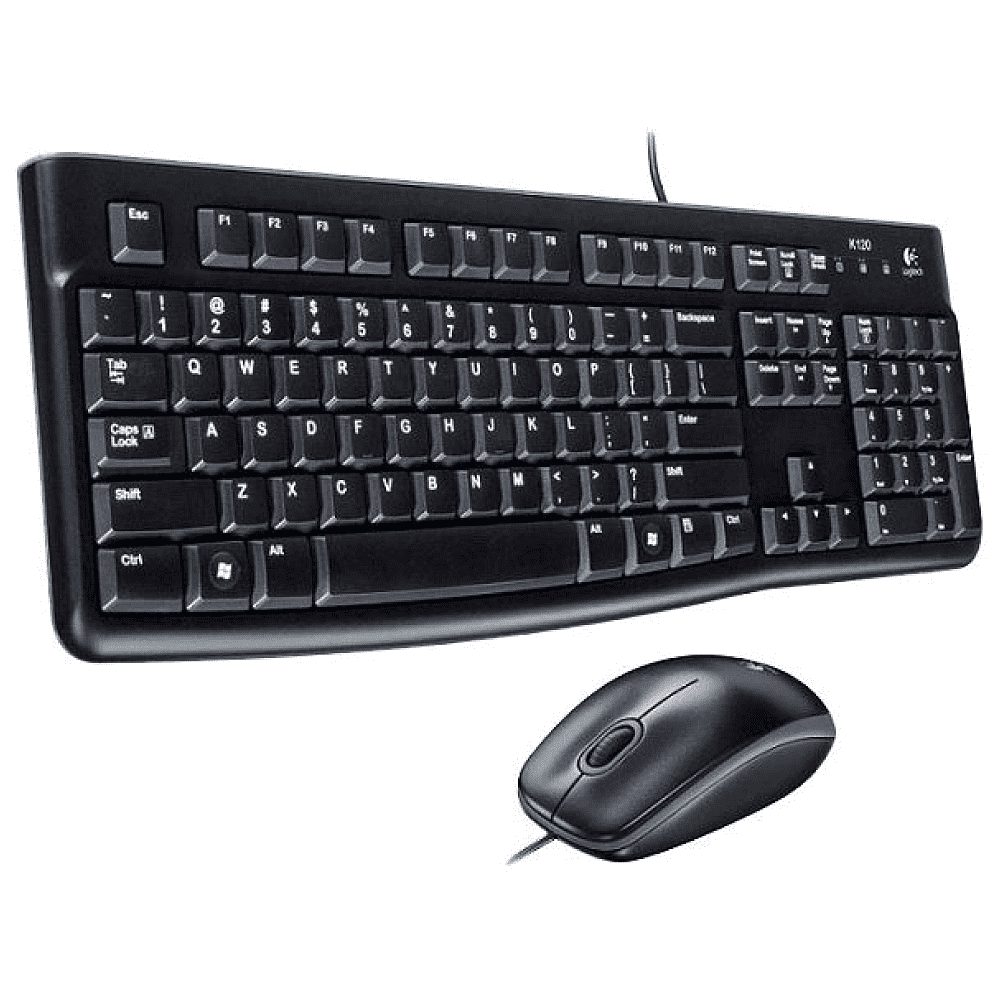 Комплект клавиатура и мышь Logitech "MK120", набор, черный
