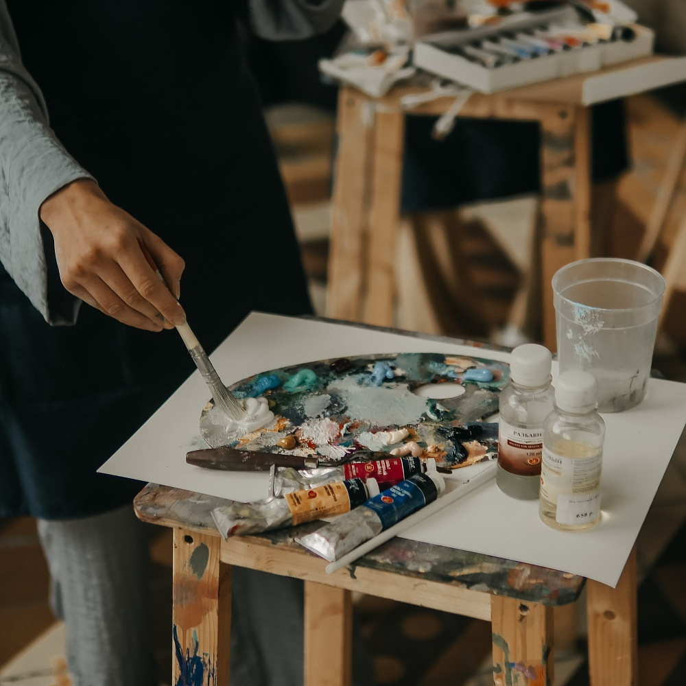 Краски акриловые "Ладога", 722 зеленая средняя, 500 мл., банка - 4