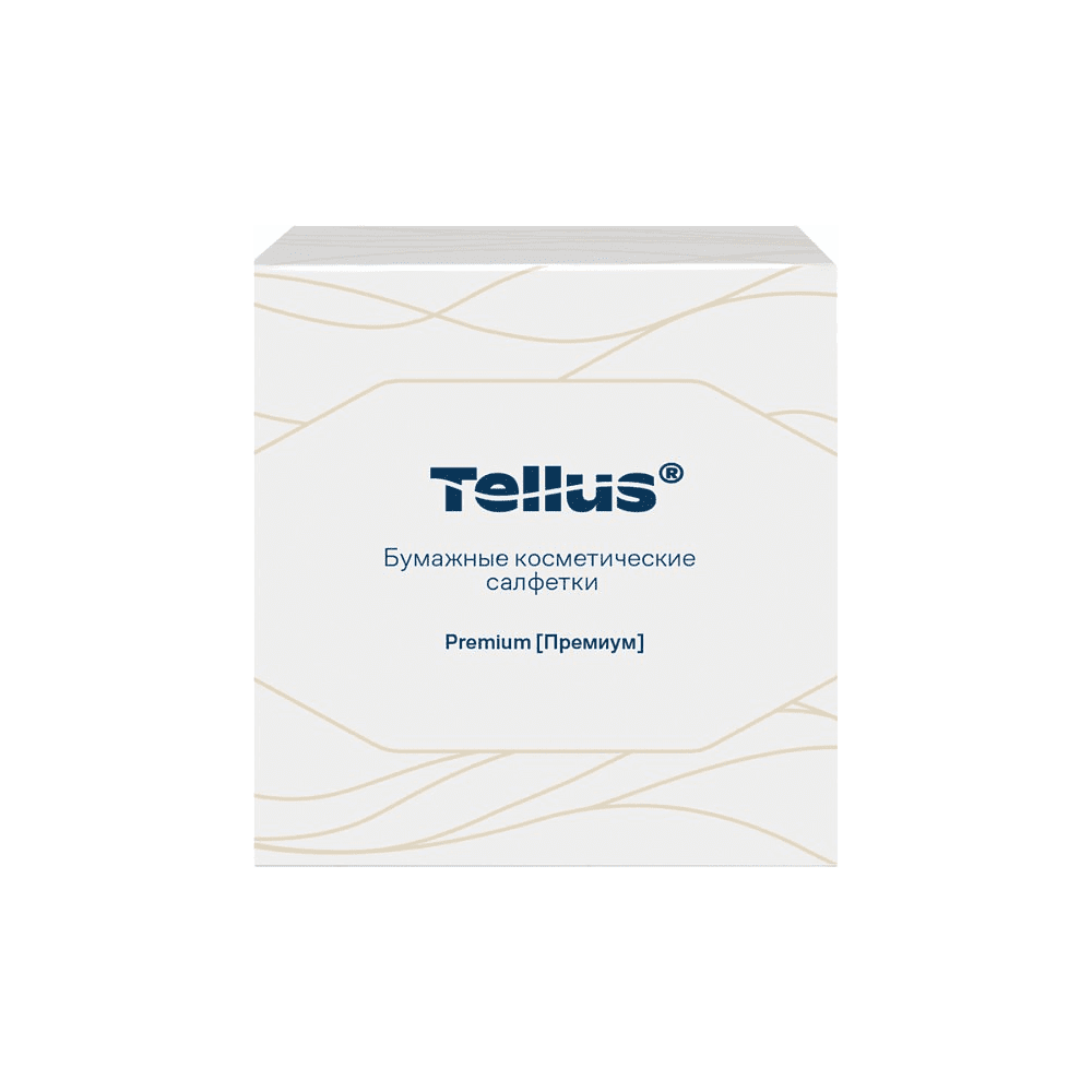 Салфетки косметические Tellus Премиум, 90шт/уп, в кубе - 2