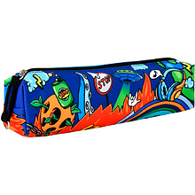 Пенал "Урбан", 1 отделение,  оранжевый, синий