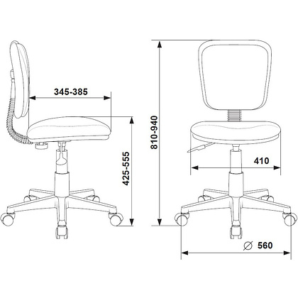 Кресло детское Бюрократ CH-W204NX, ткань, пластик, оранжевый - 5