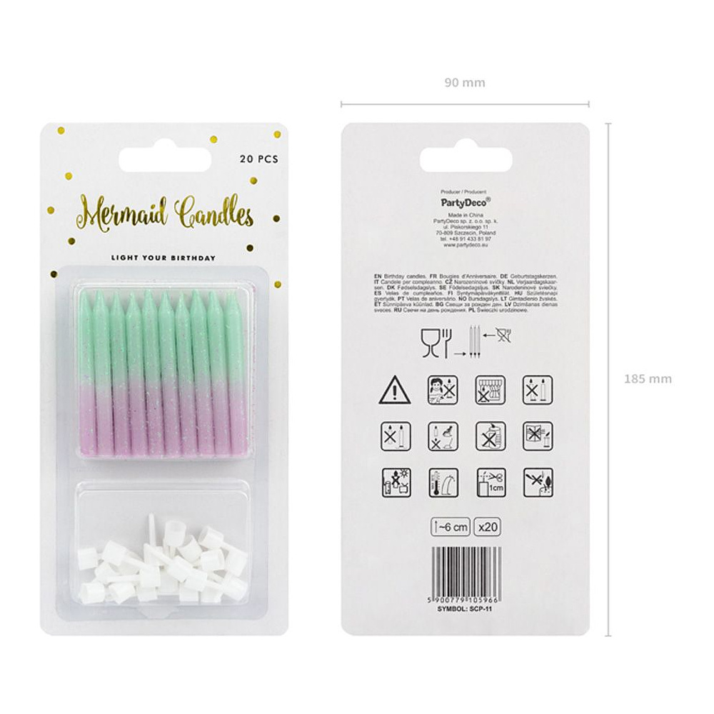 Свеча омбре, 20 шт, синий, фиолетовый - 4