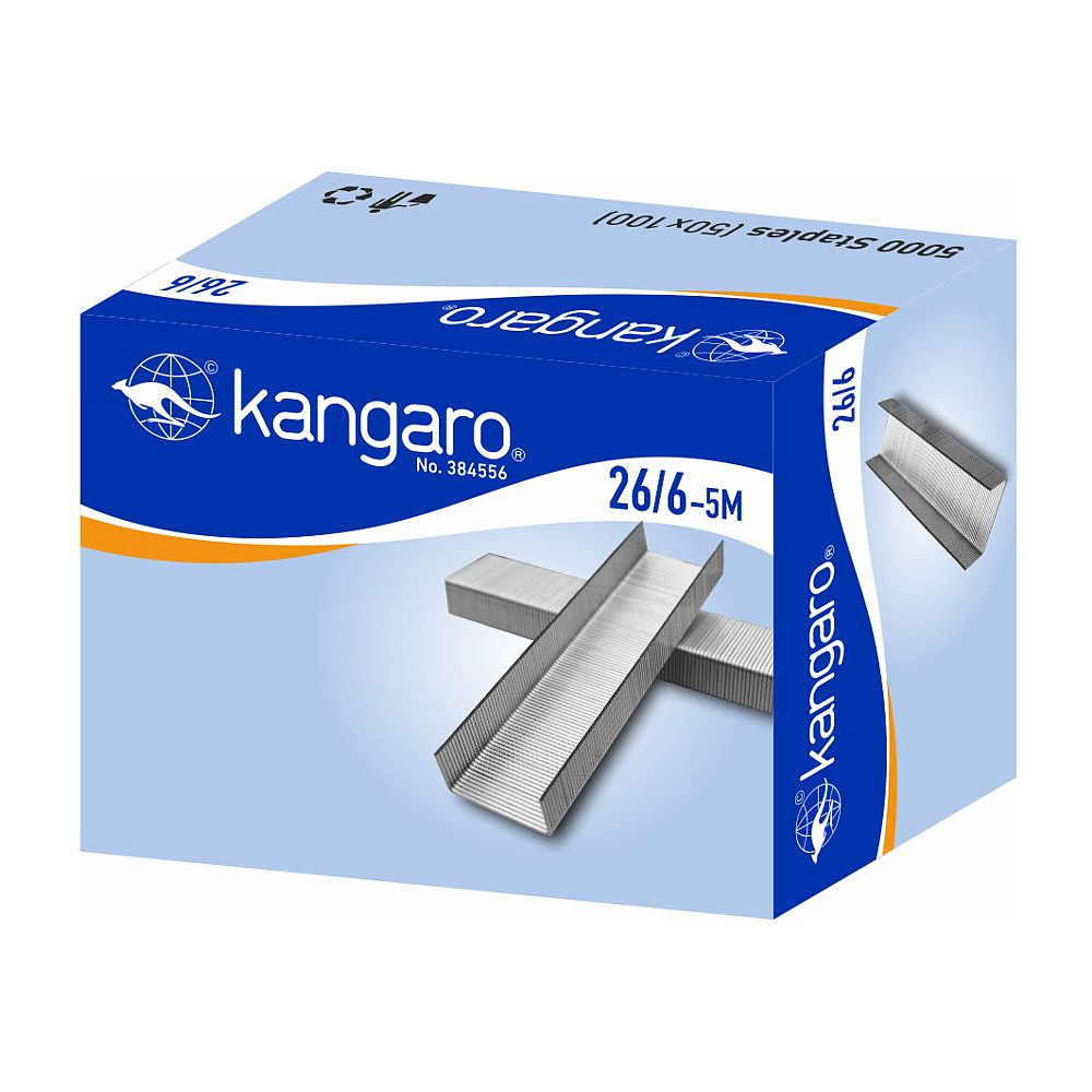 Скобы "Kangaro", 26/6, 5000 шт, металлик