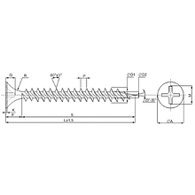 Саморез 3.5х35 мм для монтажа ГКЛ к металлу, фосфат, 1000 шт.