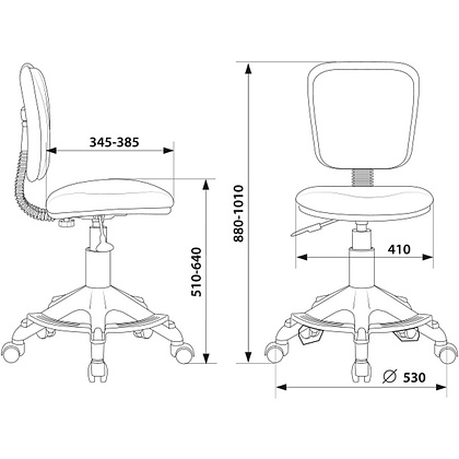 Кресло детское "Бюрократ CH-W204/F", пластик, оранжевый бэнг - 5