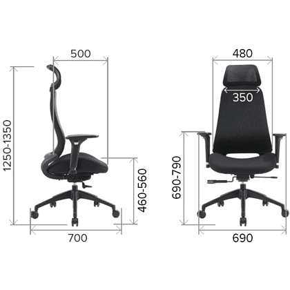 Кресло для руководителя EVERPROF Ant, ткань, черный - 6