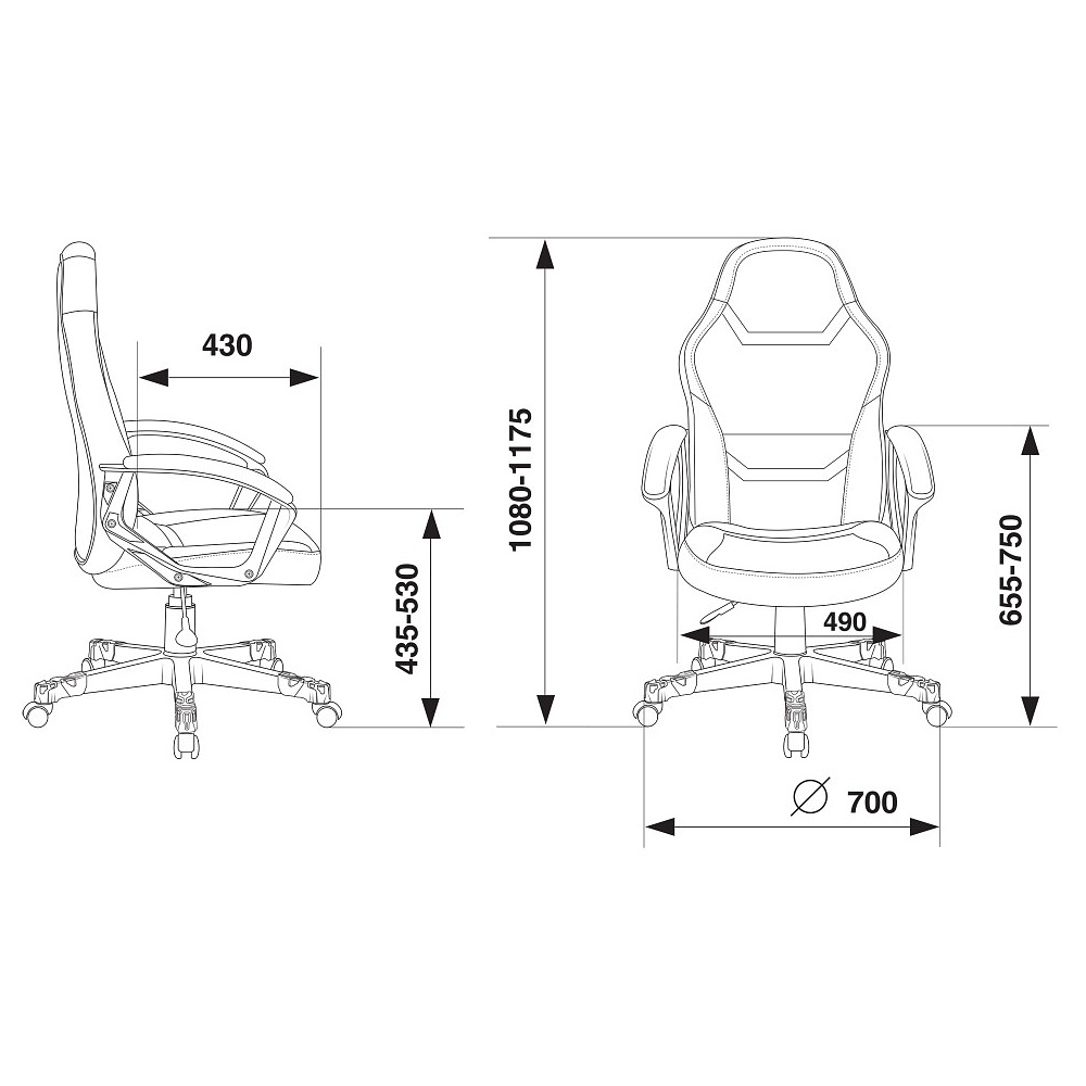 Кресло игровое Бюрократ "Zombie 10", ткань, экокожа, пластик, черный, белый - 7