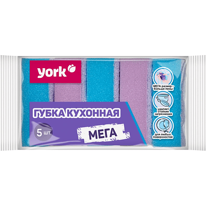 Губка кухонная для мытья посуды "York Мега"