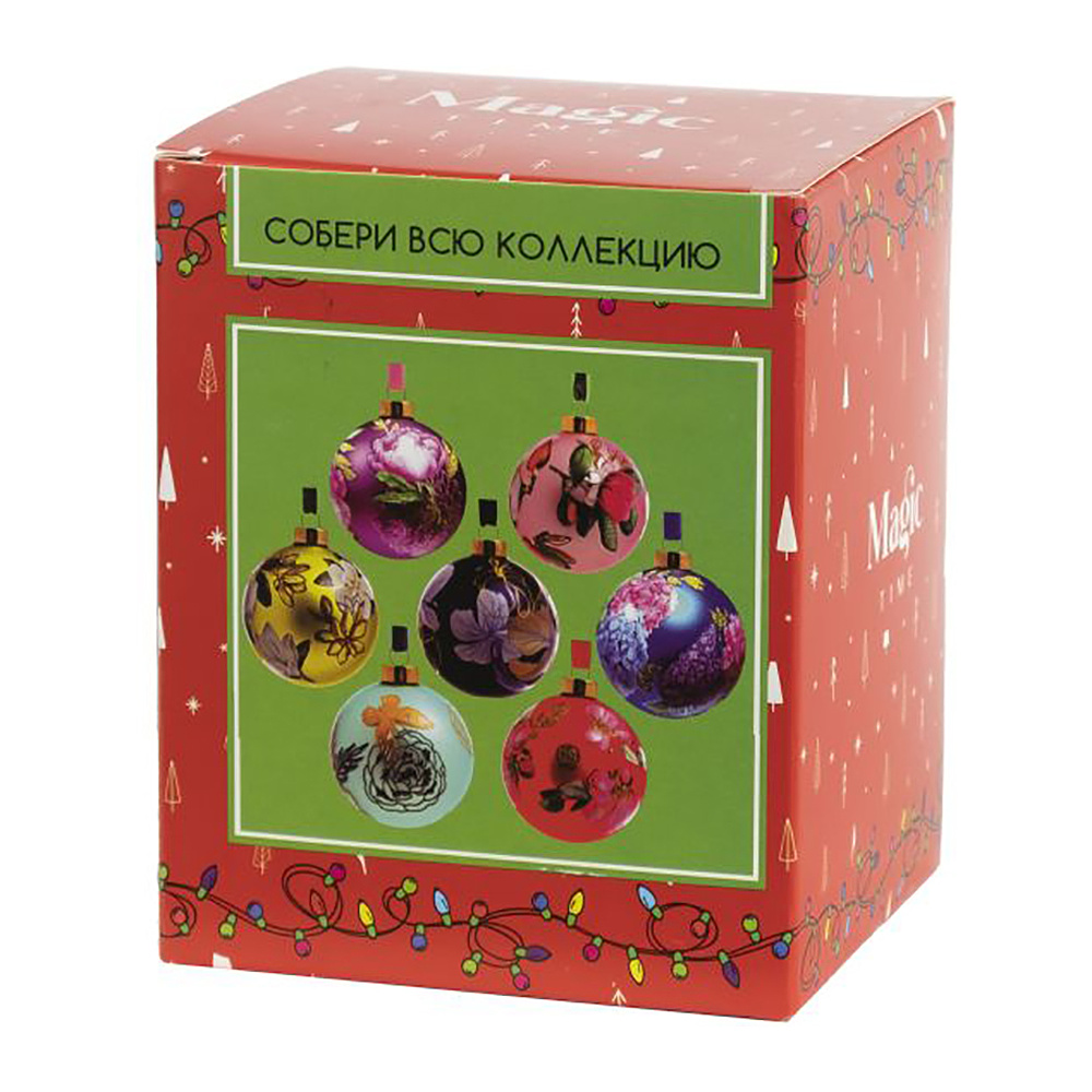 Шар елочный "Ботаника", d8 см, красный - 3