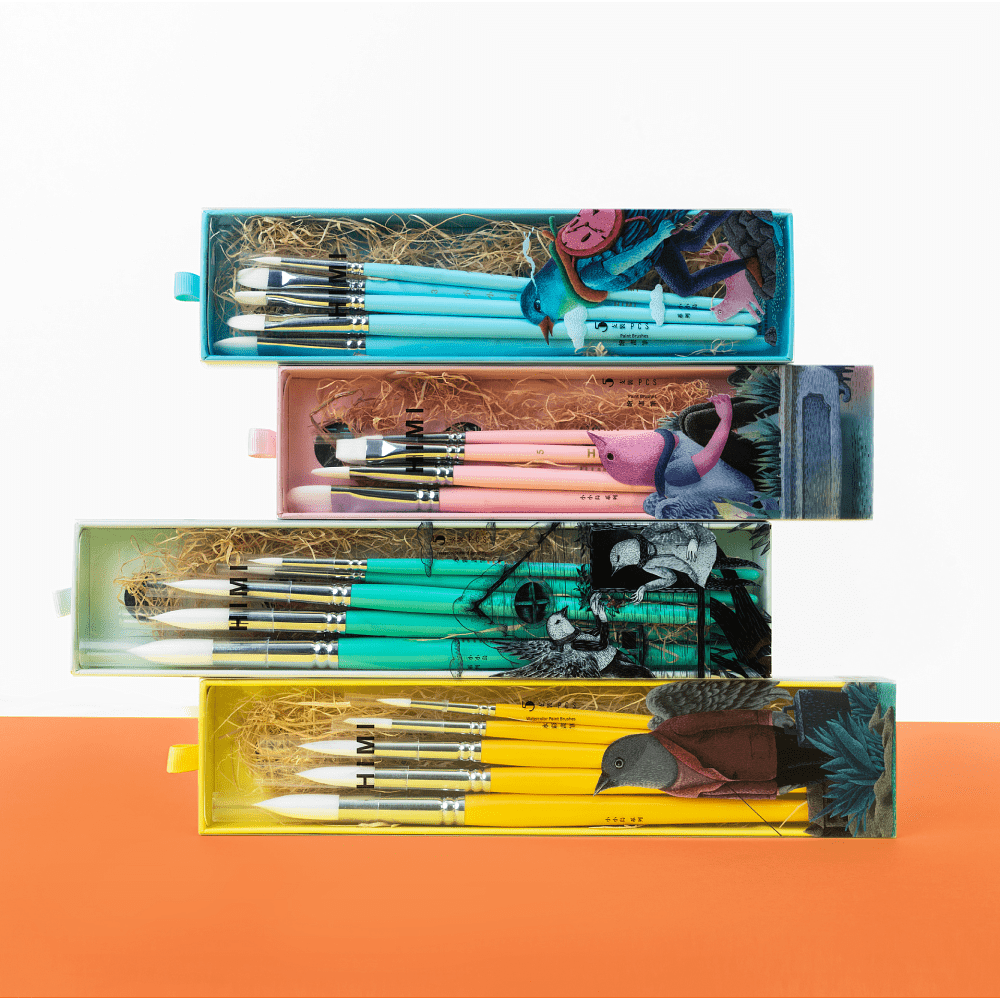 Набор кистей для рисования "Himi Miya Little Bird", синтетика, 5 шт - 9