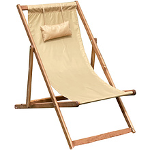Кресло-шезлонг DYATEL, ткань, бежевый, массив сосны 