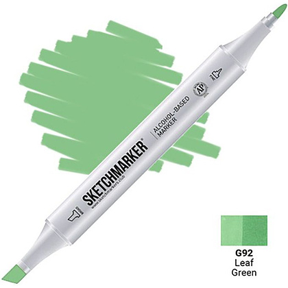 Маркер перманентный двусторонний "Sketchmarker", G92 зеленый лист