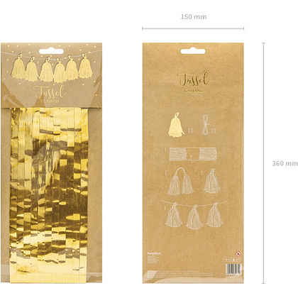 Гирлянда подвесная "Кисточки", золотистый - 5