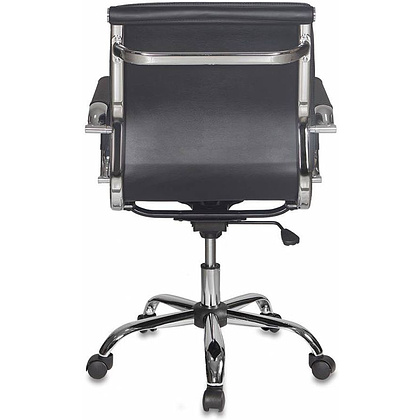 Кресло для руководителя "Бюрократ CH-993" низкая спинка, кожзам, хром, черный - 4