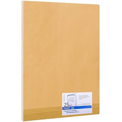 Конверты самоклеящиеся с отрывной лентой "Куверт", B4, 25 шт, 40 мм, крафт