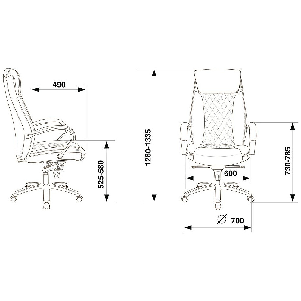 Кресло для руководителя Бюрократ T-9924SL, кожа, металл, черный - 6
