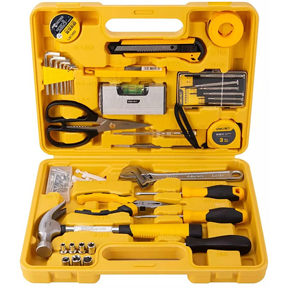 Набор инструмента Deli YS EDL1038J, 38 предметов, кейс, желтый