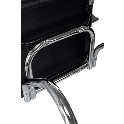 Кресло на полозьях "Бюрократ CH-883-LOW-V", экокожа, черный, металл хром - 8