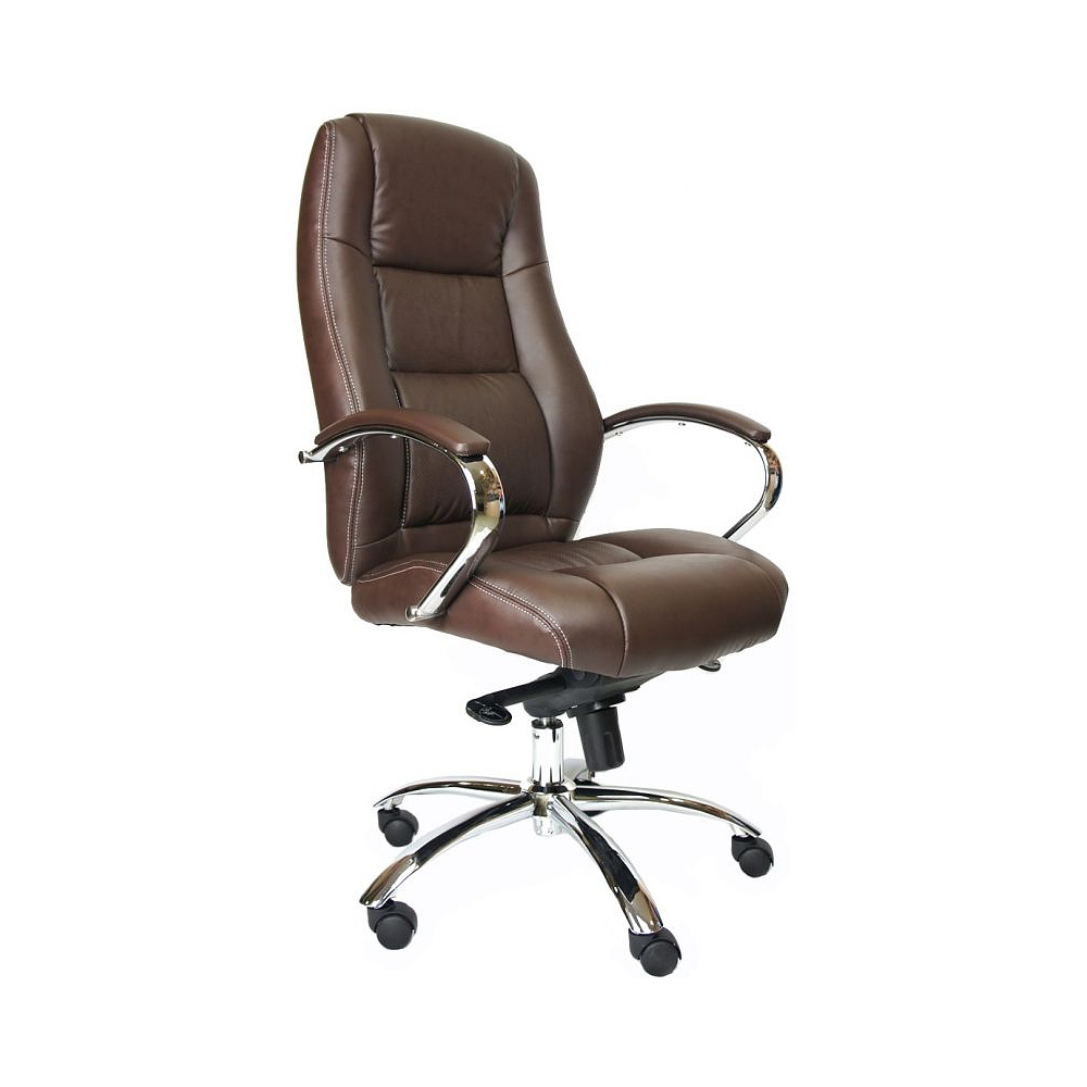 Кресло для руководителя "Kron", экокожа, металл, коричневый