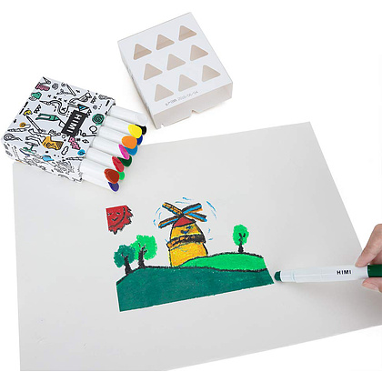 Мелки восковые "Himi Miya Silky Crayon", 12 цветов, ассорти - 5
