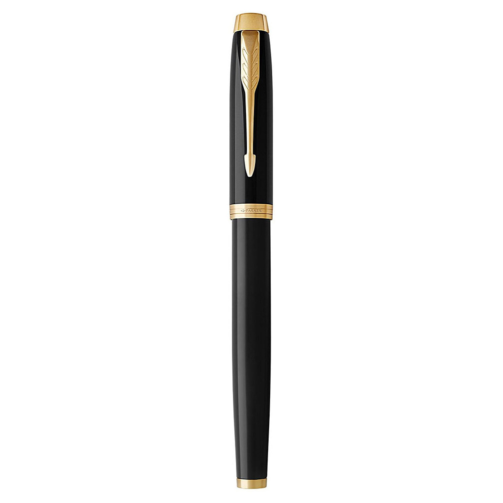 Ручка-роллер Parker "IM Black Lacquer GT", 0.5 мм, черный, золотистый, стерж. черный - 3
