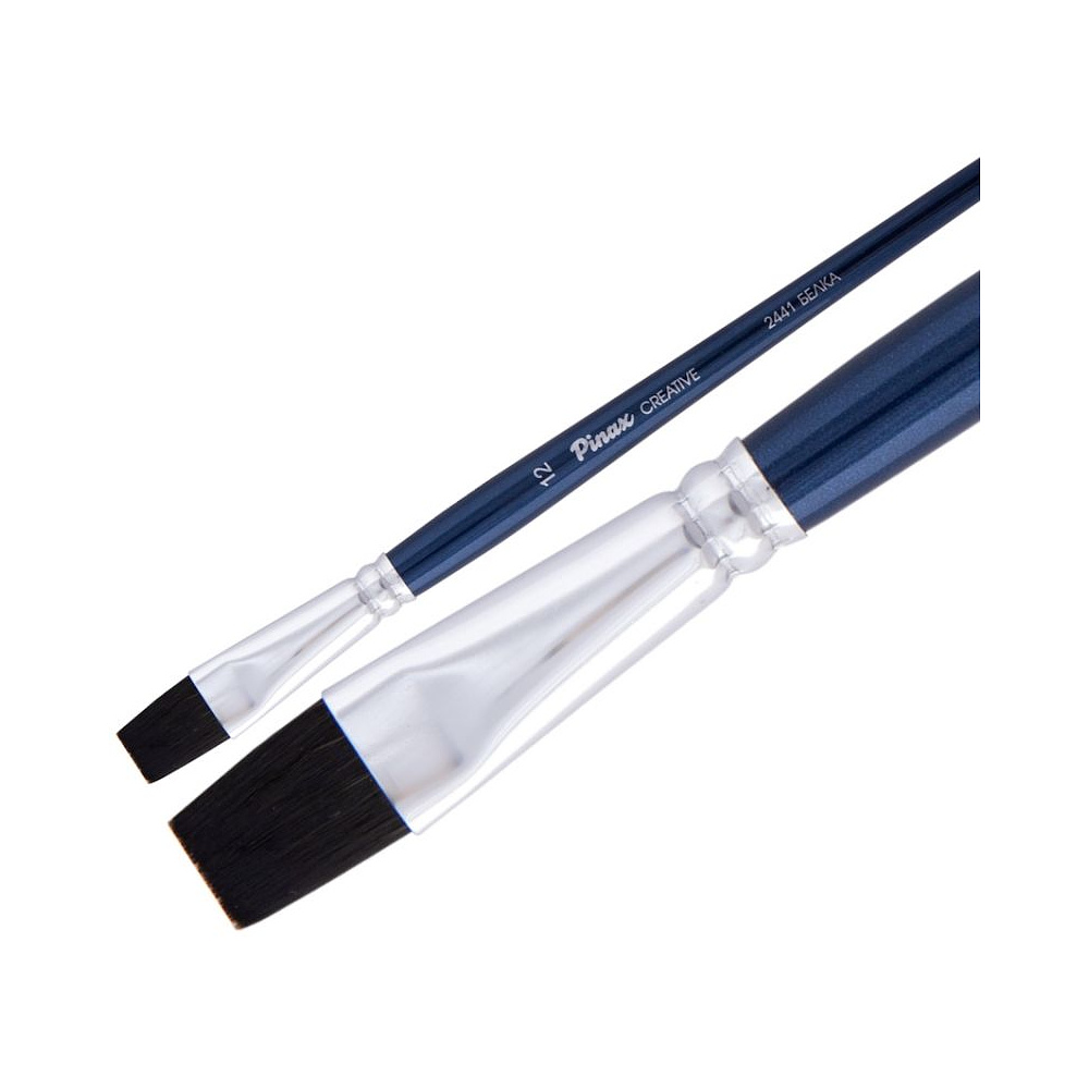 Кисть для рисования "Pinax CREATIVE №12", акварельная, синтетика имитация белки, плоская